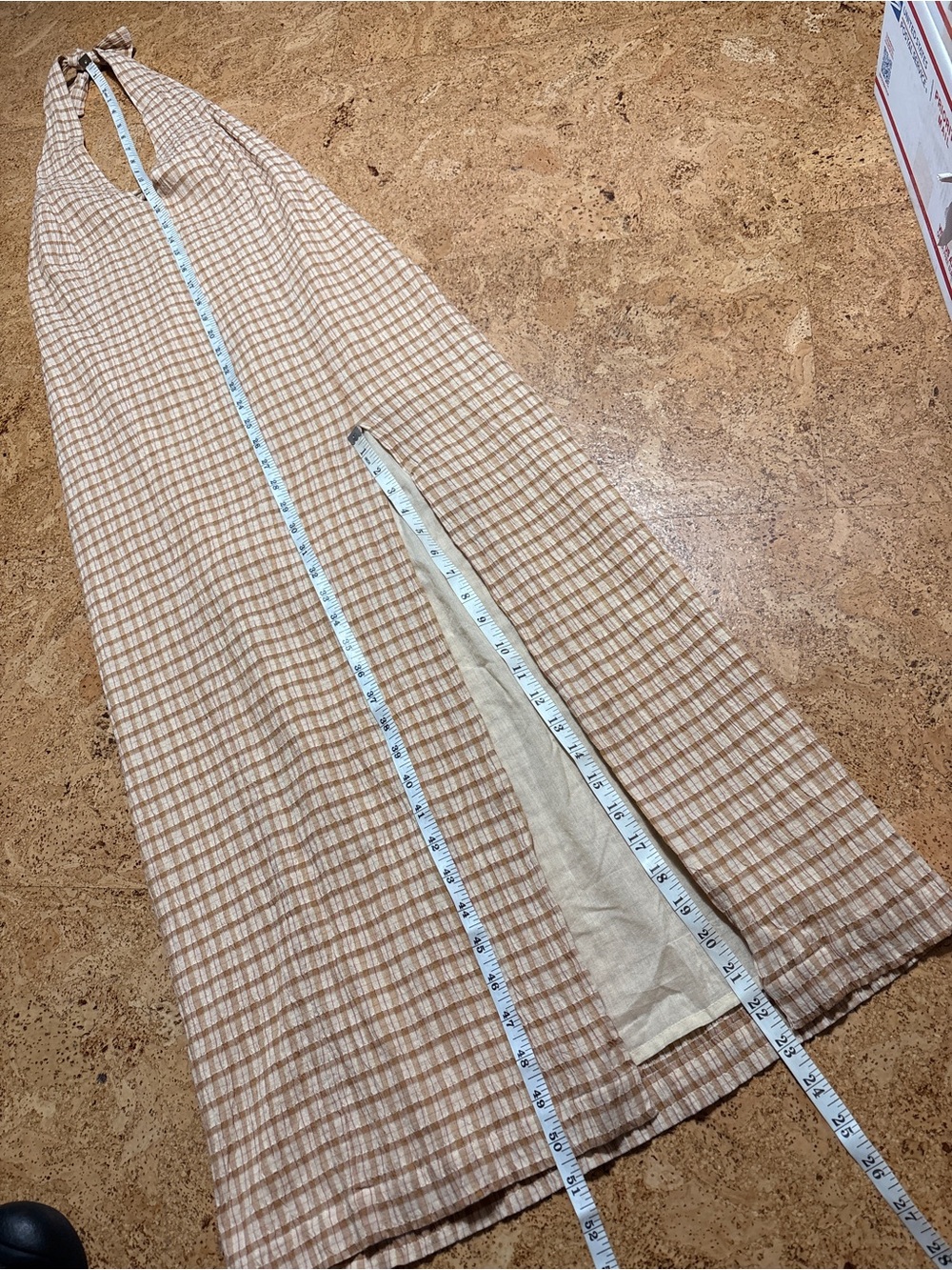 Paloma Wool Rosa Gingham Halter Dress NWOT In Cream & Brown Sz S - Picture 13 of 15